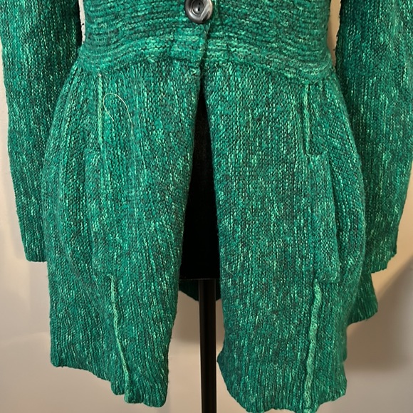 FREE PEOPLE Green Loch Raven Sweater Button Front Jacket Wool Blend Women’s XS - Picture 5 of 16